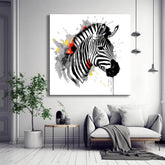 Zebra in abstract watercolors - painting by numbers
